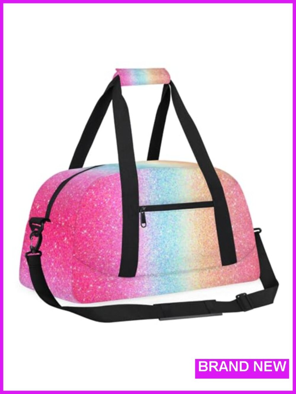 Waterproof Glitter Duffle Bag Sports Travel Weekender Carry On Gym Overnight